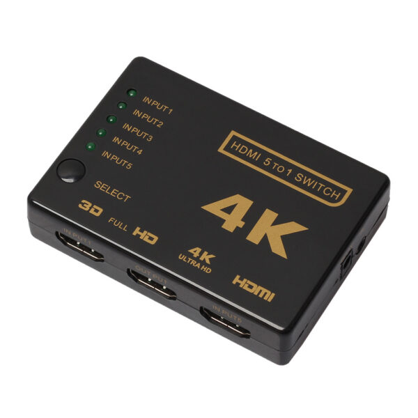 Splitter HDMI, switch 5x1 porturi, 4K ,1080p, telecomanda, negru, HOPE R