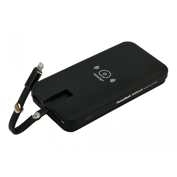 Acumulator extern WUW-JLW Power Bank 10000 mAh Wireless, Negru - imagine 3