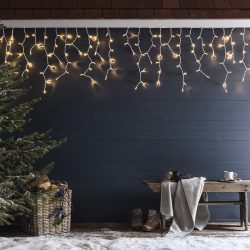 Instalatie Craciun, 15 m, 429 Led-uri ,Franjuri, Alb cald, Flash, Transformator, Interconectabila, Prelungitor 3 m inclus, Fir Transparent, Flippy - imagine 4