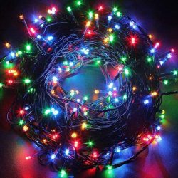 Instalatie Craciun, 20 m, 572 Led-uri ,Franjuri, Multicolor, Flash, Transformator, Interconectabila, Prelungitor 3 m inclus, Fir Alb, Flippy - imagine 2