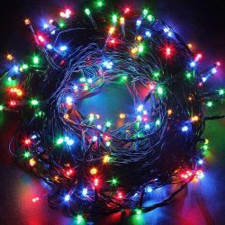 Instalatie Craciun, 20 m, 572 Led-uri ,Franjuri, Multicolor, Flash, Transformator, Interconectabila, Prelungitor 3 m inclus, Fir Alb, Flippy - imagine 7