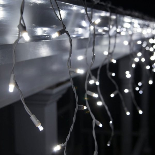 Instalatie Craciun, 23 m, 668 Led-uri ,Franjuri, Alb rece, Flash, Transformator, Interconectabila, Prelungitor 3 m inclus, Fir Transparent, Flippy - imagine 8