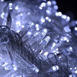 Instalatie Craciun, 3 m, 96 Led-uri ,Franjuri, Alb rece, Flash, Transformator, Interconectabila, Prelungitor 5 m inclus, Fir Negru, Flippy - imagine 9