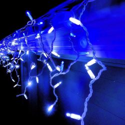 Instalatie Craciun, 40 m, 1144 Led-uri ,Franjuri, Albastru, Flash, Transformator, Interconectabila, Prelungitor 3 m inclus, Fir Transparent, Flippy - imagine 5