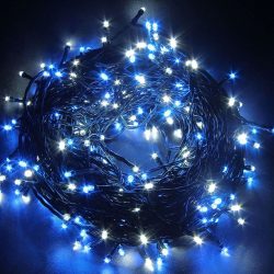 Instalatie Craciun, 40 m, 1144 Led-uri ,Franjuri, Albastru, Flash, Transformator, Interconectabila, Prelungitor 3 m inclus, Fir Transparent, Flippy - imagine 9