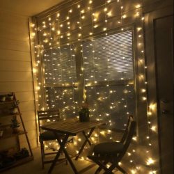 Instalatie Craciun, Tip Perdea, IP44, 7 m x 1 m, 420 LED-uri, Alb cald, 8 jocuri de lumini, Transformator, Interconectabila, Prelungitor 3 m inclus, Fir transparent, Interior/ Exterior, Flippy - imagine 9