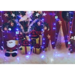 Instalatie Craciun, Tip Perdea, IP44, 9 m x 1 m, 540 LED-uri, Albastru, cu flash, Transformator, Interconectabila, Prelungitor 5 m inclus, Fir transparent, Interior/ Exterior, Flippy - imagine 9