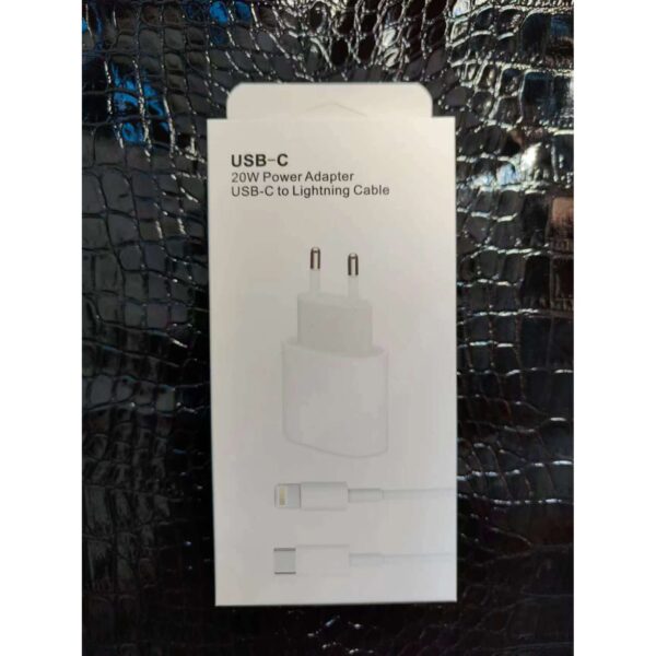 Incarcator compatibil cu iPhone, USB Type-C, Fast charge, Putere 20W, Flippy, Alb - imagine 2