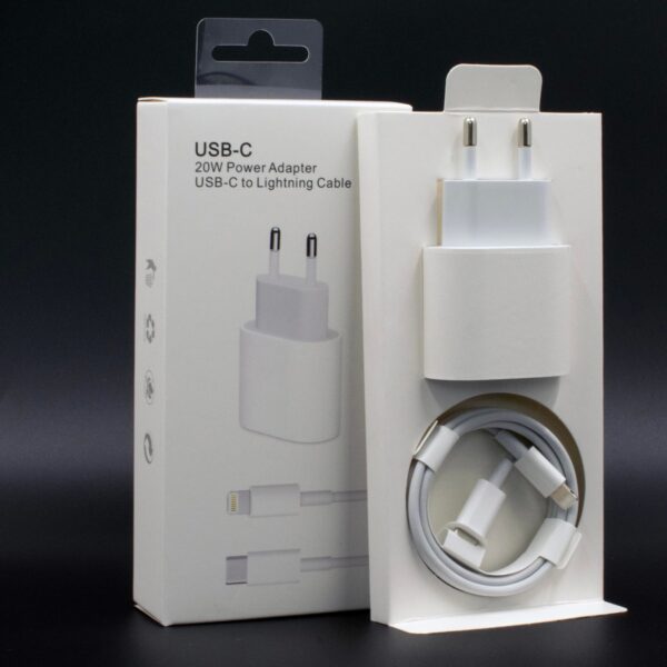 Incarcator compatibil cu iPhone, USB Type-C, Fast charge, Putere 20W, Flippy, Alb - imagine 6