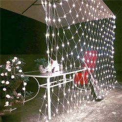Instalatie Craciun, Tip Plasa, 10 m x 2 m, 800 LED-uri, Alb rece, 8 jocuri de lumini, Transformator, Interconectabila, Prelungitor 5 m inclus, Fir transparent, Flippy - imagine 4