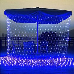 Instalatie Craciun, Tip Plasa, 15 m x 1.5 m, 1200 LED-uri, Albastru, 8 jocuri de lumini, Transformator, Interconectabila, Prelungitor 3 m inclus, Fir transparent, Flippy - imagine 2