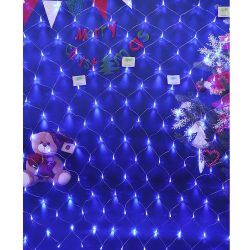 Instalatie Craciun, Tip Plasa, 15 m x 1.5 m, 1200 LED-uri, Albastru, 8 jocuri de lumini, Transformator, Interconectabila, Prelungitor 3 m inclus, Fir transparent, Flippy - imagine 5