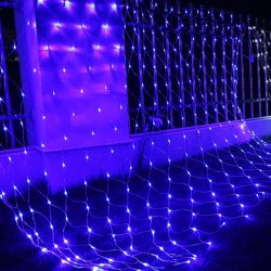 Instalatie Craciun, Tip Plasa, 3 m x 1.5 m, 240 LED-uri, Albastru, 8 jocuri de lumini, Transformator, Interconectabila, Prelungitor 5 m inclus, Fir transparent, Flippy - imagine 4
