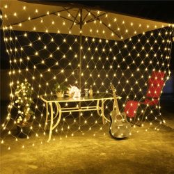Instalatie Craciun, Tip Plasa, 4.5 m x 1.5 m, 360 LED-uri, Alb cald, 8 jocuri de lumini, Transformator, Interconectabila, Prelungitor 5 m inclus, Fir transparent, Flippy - imagine 4