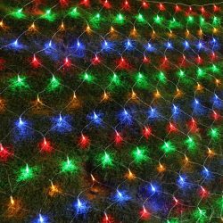 Instalatie Craciun, Tip Plasa, 4.5 m x 1.5 m, 360 LED-uri, Multicolor, 8 jocuri de lumini, Transformator, Interconectabila, Prelungitor 5 m inclus, Fir transparent, Flippy - imagine 5