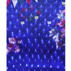 Instalatie Craciun, Tip Plasa, IP 44, 24 x 1 m, 960 LED-uri, Albastru, 8 jocuri de lumini, Transformator fara telecomanda, Interconectabila, Prelungitor 3 m inclus, Fir transparent, Flippy - imagine 4