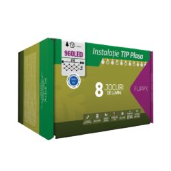 Instalatie Craciun, Tip Plasa, IP 44, 24 x 1 m, 960 LED-uri, Albastru, 8 jocuri de lumini, Transformator fara telecomanda, Interconectabila, Prelungitor 3 m inclus, Fir transparent, Flippy - imagine 5