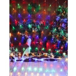 Instalatie Craciun, Tip Plasa, IP 44, 26 x 1 m, 1040 LED-uri, Multicolor, 8 jocuri de lumini, Transformator cu telecomanda, Interconectabila, Prelungitor 3 m inclus, Fir transparent, Flippy - imagine 2
