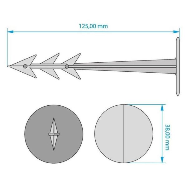 Cui plastic, fixare folii, tip harpon, set 50 buc, 25x100 mm  - imagine 4