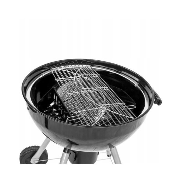 Gratar gradina, grill rotund, cu roti, capac, recipient cenusa, 53 cm - imagine 3