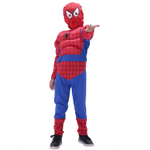 Set costum Ultimate Spiderman IdeallStore® pentru copii, 100% poliester, 110-120 cm, rosu si manusa cu discuri - imagine 2