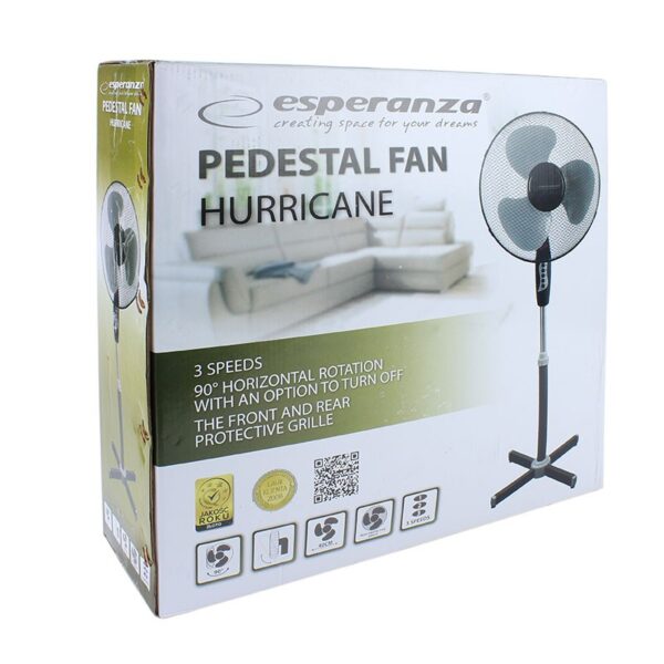 Ventilator cu stativ, 50w, 3 viteze, diametru 40 cm, esperanza hurricane - imagine 8