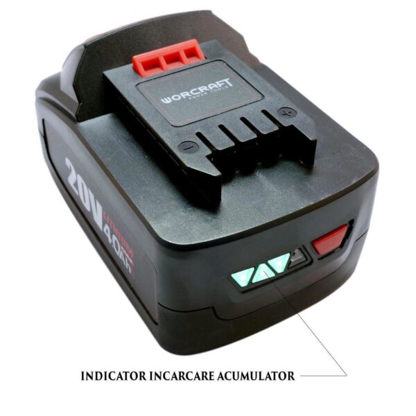 Capsator, 20V Li-ion, cu acumulator 4 Ah, incarcator, 1000 capse rezerva, Worcraft - imagine 6