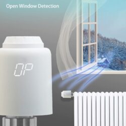 Termostat inteligent pentru calorifer, zigbee, programabil, control vocal google assistant, alexa - imagine 14