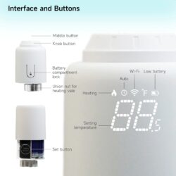 Termostat inteligent pentru calorifer, zigbee, programabil, control vocal google assistant, alexa - imagine 13
