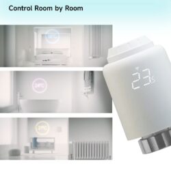 Termostat inteligent pentru calorifer, zigbee, programabil, control vocal google assistant, alexa - imagine 18