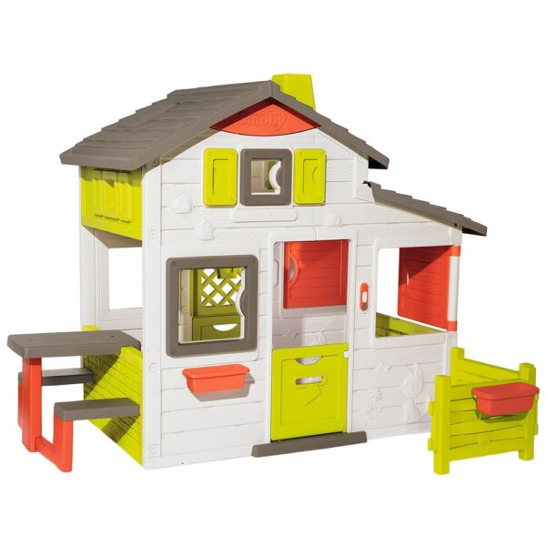 Casuta pentru copii Smoby Friends Playhouse Neo cu gradina