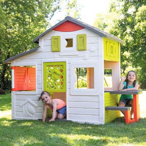 Casuta pentru copii Smoby Friends Playhouse Neo cu gradina - imagine 3