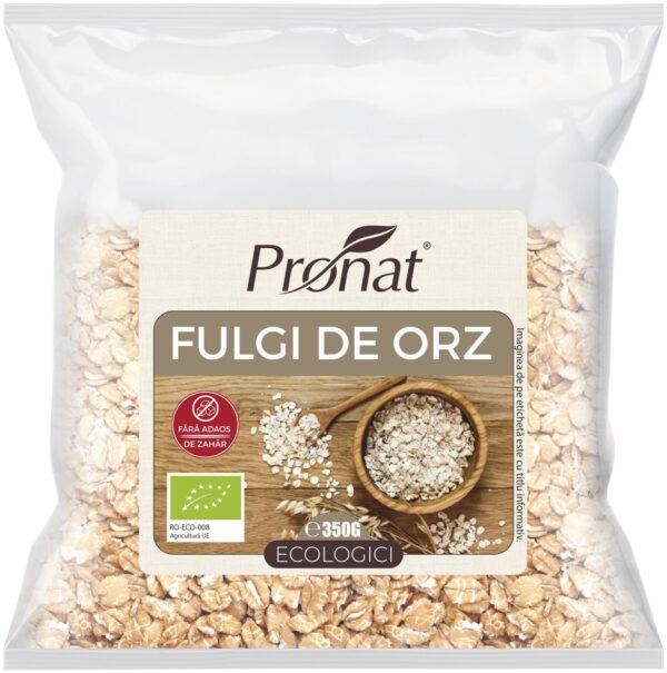 Fulgi de orz bio, 350g Pronat - imagine 2