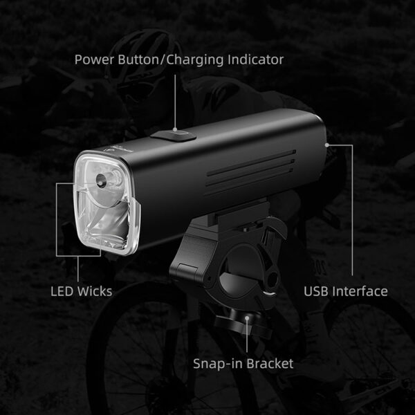 Lanterna LED pentru bicicleta Supfire BL12, 200m, 1200Lm, acumulator 4800 mAh, USB-C - imagine 7