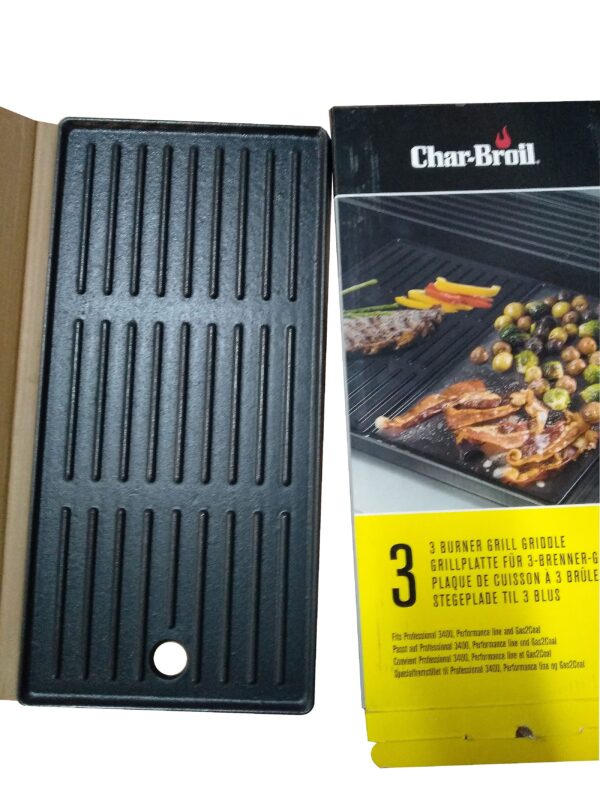 Plita din fonta cu 2 fete neteda si grill 43 x 21 cm Char-Broil 140008 - imagine 3