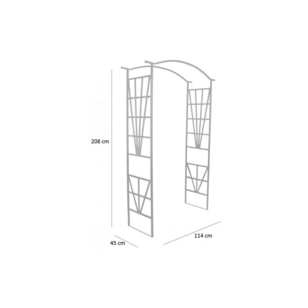 Arcada metalica, pergola, pentru gradina, 114x45x208 cm - imagine 2