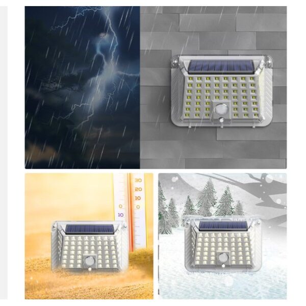 Lampa solara de perete Flippy, 90 LED-uri SMD, senzor de miscare, IP65, 1200mAh, material ABS, lumina alb rece, alb - imagine 4