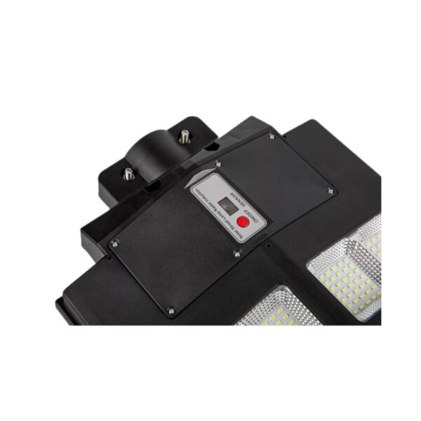 Lampa solara stradala Flippy, cu telecomanda, senzor de miscare si lumina, suport prindere, 480 LED-uri, IP65, ABS, 15AH, 300W, temperatura culoare 6500K, 44.6x34.8x7.2 cm, autonomie 10-12 ore, negru - imagine 2