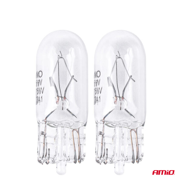 Set 2 becuri cu halogen, soclu T10, W5W, W2.1x9.5d, alimentare 12V - imagine 2