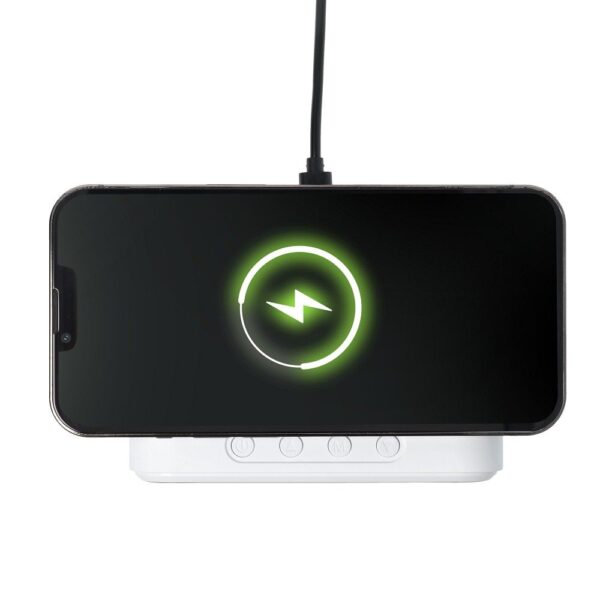 Incarcator Wireless, Fast Charging cu Ceas Digital si Termometru incorporat, 11 x 8 x 6.5 cm, Alb - imagine 5