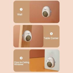 Jucarie interactiva Model Pinguin pentru pisicute cu minge rotativa 360° din iarba Catnip, 4.3 x 6 cm, Albastru - imagine 8