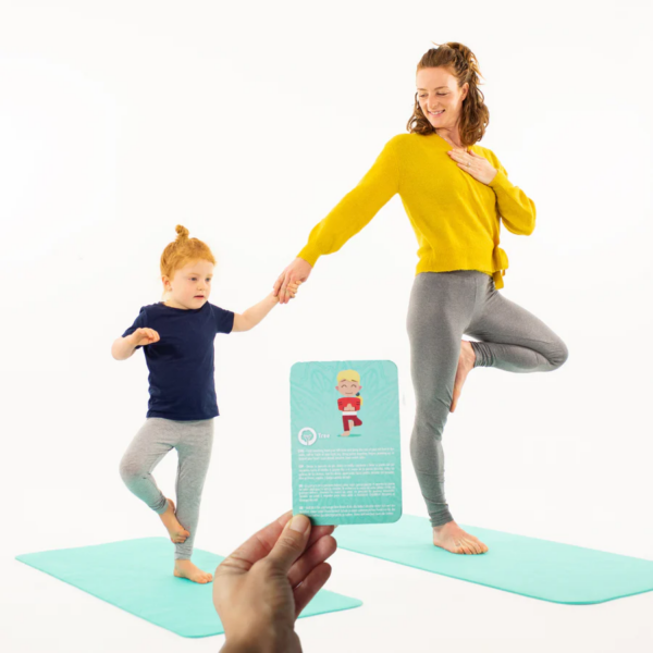 Set Yoga Mama-Copil, saltele asortate si carduri incluse - Earth, turcoaz - imagine 2