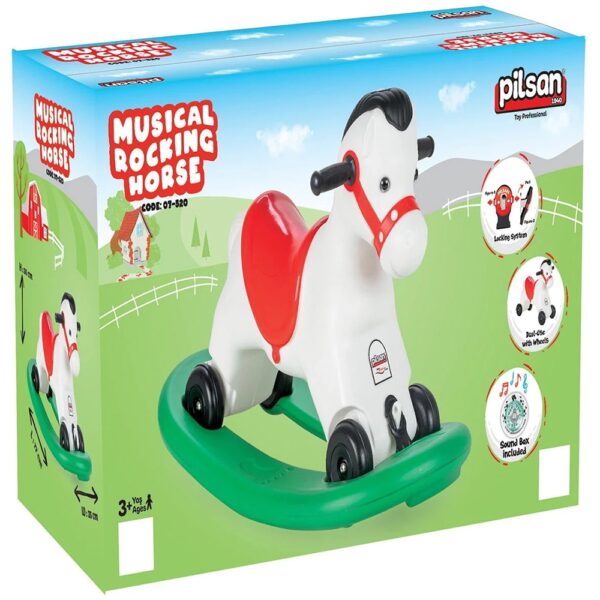 Balansoar muzical pentru copii Pilsan Horse white - imagine 4