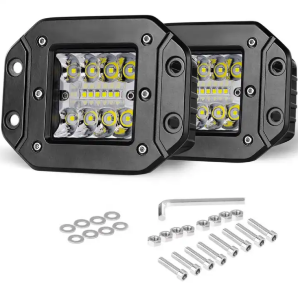 Set 2 Proiectoare auto LED 48W, 14LED 3 randuri 12 24V, aluminiu