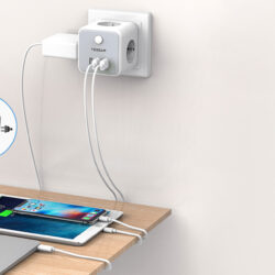 Prelungitor tip cub Tessan TS-301-DE-C, 3 prize, 2 X USB A, 1 X USB-C - imagine 3