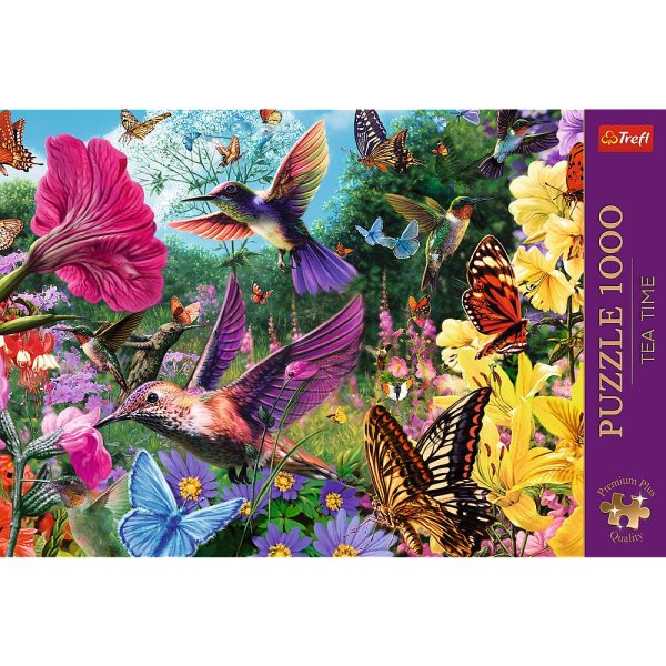 PUZZLE TREFL 1000 PREMIUM PLUS TEA TIME GRADINA CU COLIBRI - imagine 3