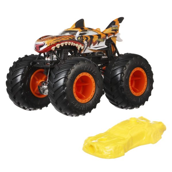 HOT WHEELS MONSTER TRUCK MASINUTA TIGER SHARK SCARA 1:64 - imagine 4