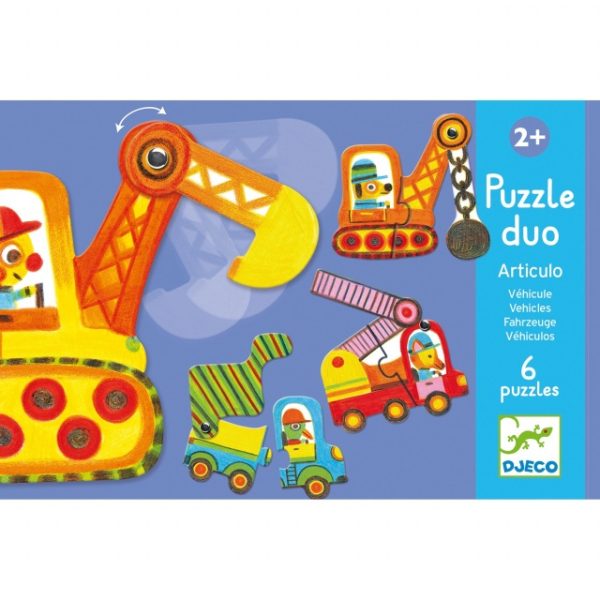 Puzzle mobil duo Vehicule, Djeco - imagine 2