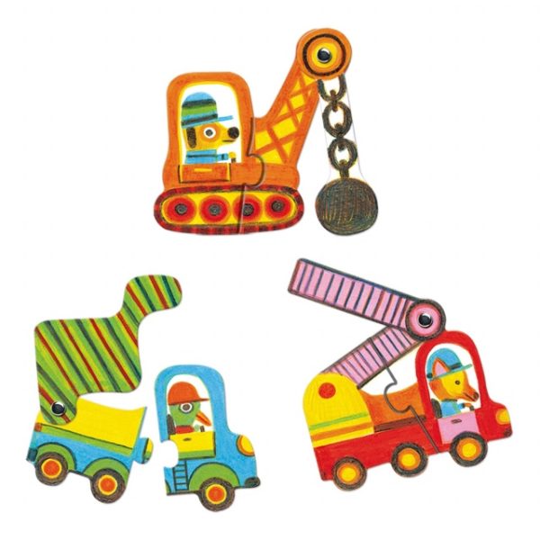 Puzzle mobil duo Vehicule, Djeco - imagine 3