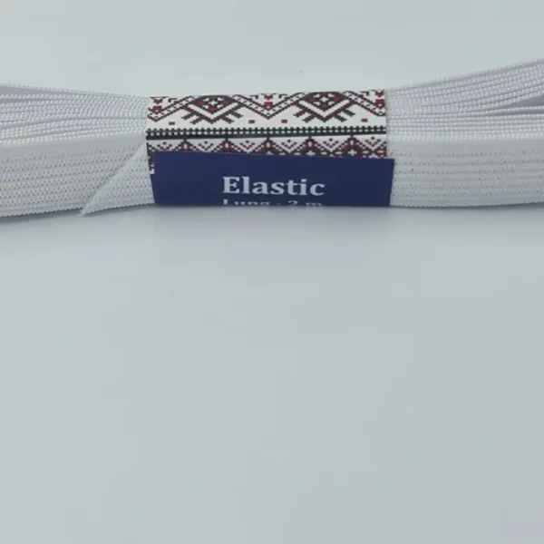 Banda Elastica, Croitorie, 2 M Lungime, 1.5 Cm Latime, Alb, Model Simplu - imagine 2